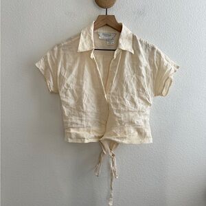 Max Mara Linen Wrap Button Down Shirt